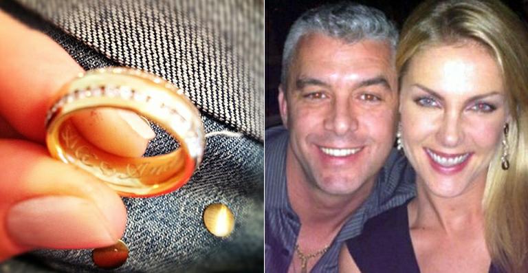 Ana Hickmann ganha nova aliança de Alexandre Corrêa