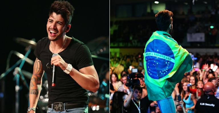 Com a bandeira do Brasil, Gusttavo Lima lota casa de shows em Zurique