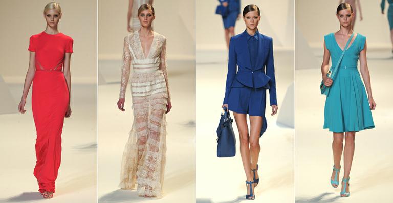 Elie Saab aposta em looks monocromáticos em seu desfile na Paris Fashion Week