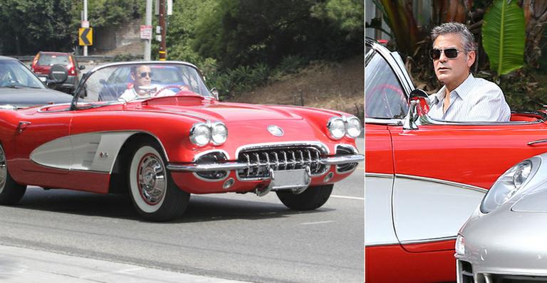 George Clooney dirige charmoso Corvette em Los Angeles