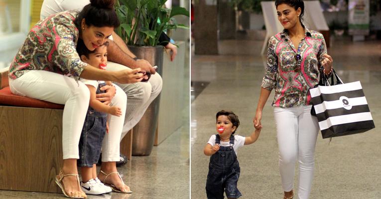 Juliana Paes tem tarde divertida com o fofo e simpático Pedro