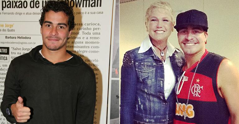 No intervalo das gravações de ‘Avenida Brasil’, Thiago Martins tieta Xuxa Meneghel no Projac