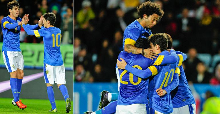 Em seu retorno à Seleção Brasileira, Kaká marca um dos seis gols da equipe sobre o Iraque