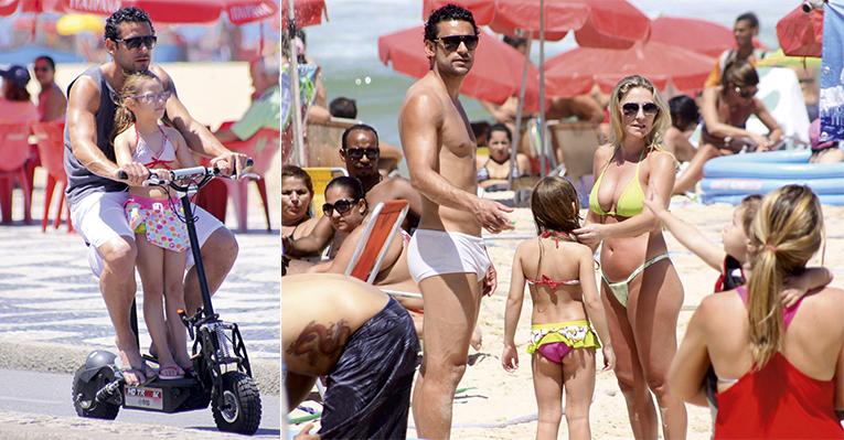 Atacante Fred curte folga com a filha