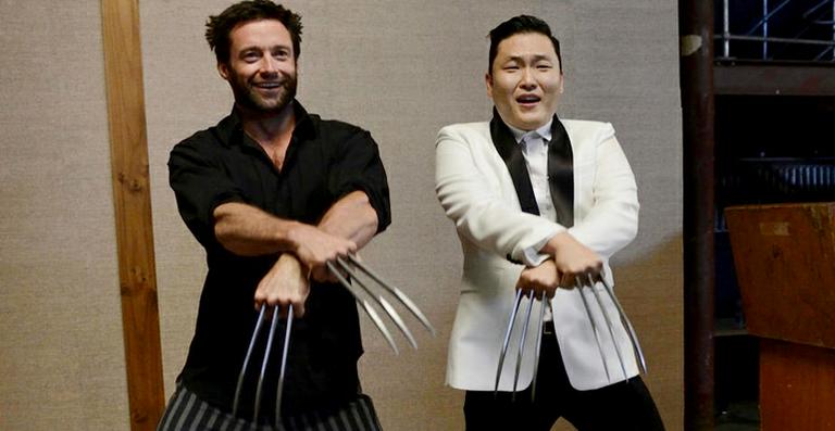 Hugh Jackman dança o hit ‘Gangnam Style’ com o rapper Psy