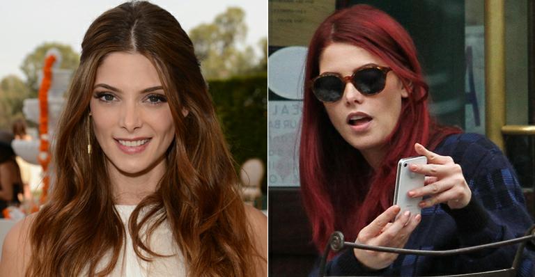 Ashley Greene surge com os cabelos vermelhos