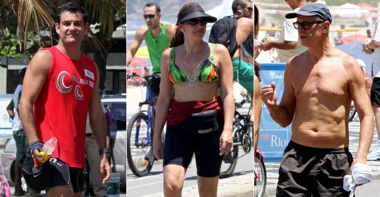 Xô preguiça! Atores aproveitam o domingo para caminhar na praia