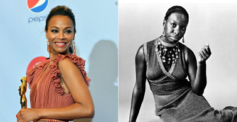 Veja imagem de Zoe Saldaña no papel da estrela Nina Simone
