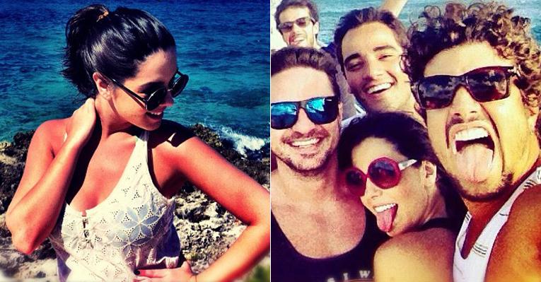 De férias, Giovanna Lancellotti e Caio Castro se divertem juntos