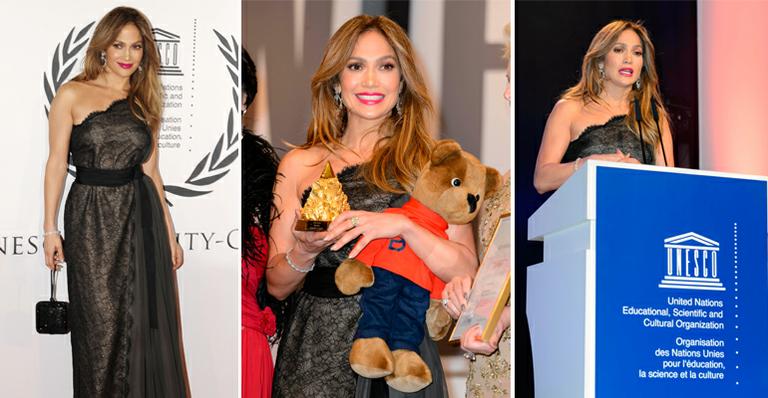 Jennifer Lopez surge estonteante em baile de gala da Unesco