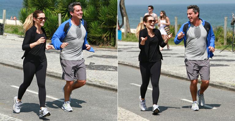 ‘Salve Jorge’: Cleo Pires e Alexandre Nero gravam cena de corrida na praia