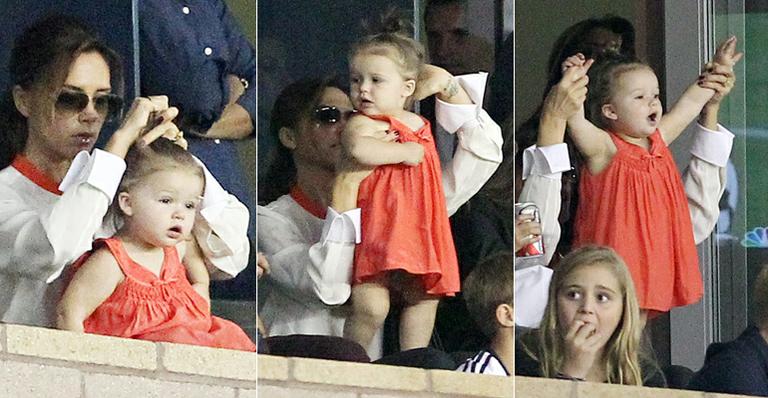 Vai, papai! Harper torce por David Beckham em vitória do LA Galaxy