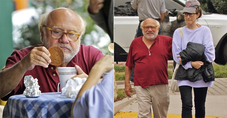 Danny Devito aproveita café com a filha