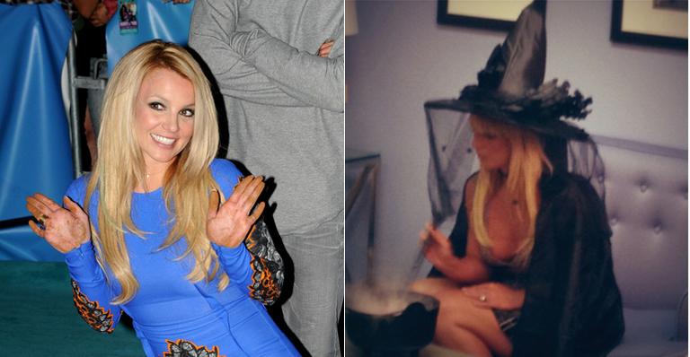 Britney Spears vai à festa de Halloween e brinca com Simon Cowell
