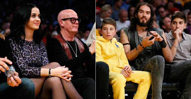Katy Perry e Russel Brand vão a mesmo jogo de basquete em Los Angeles