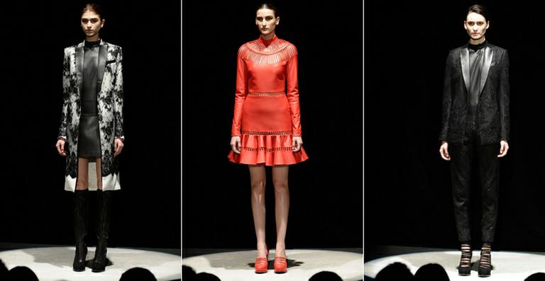 O estilista Reinaldo Lourenço encerra a edição extra de outono/ inverno do SPFW com looks sóbrios
