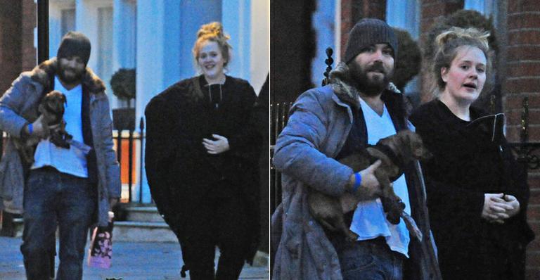 Adele é fotografada em passeio noturno após dar à luz