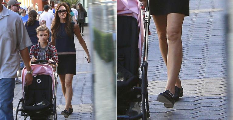 Inusitado: Victoria Beckham aparece sem salto!