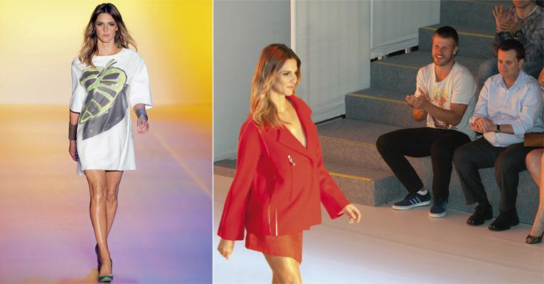 Fernanda Lima brilha na passarela e é aplaudida pelo amado