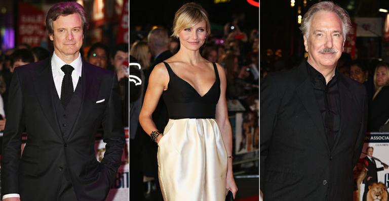 Cameron Diaz, Colin Firth e Alan Rickman em première de ‘Gambit’