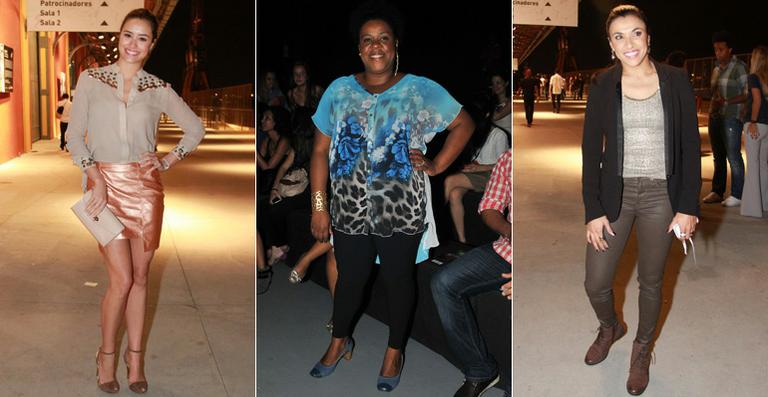 Famosos curtem desfiles de moda no Fashion Rio