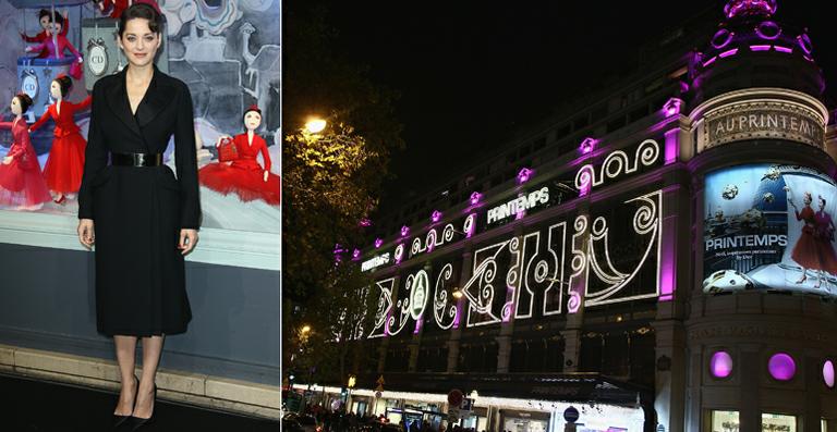 Marion Cotillard inaugura decoração natalina em Paris