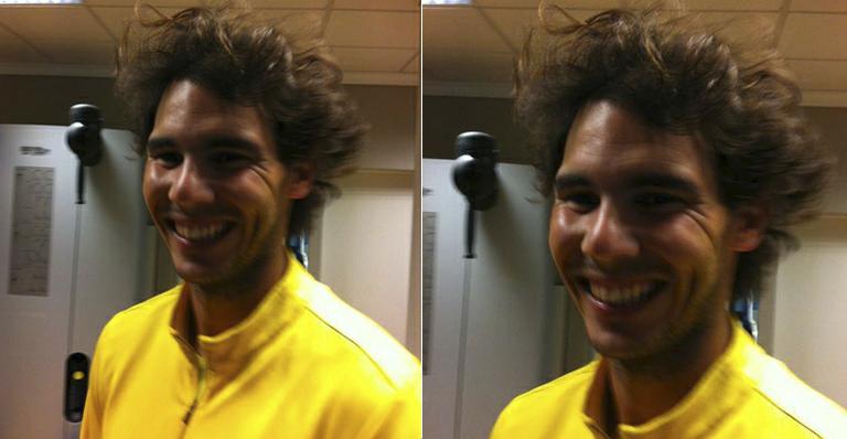 Rafael Nadal brinca com penteado