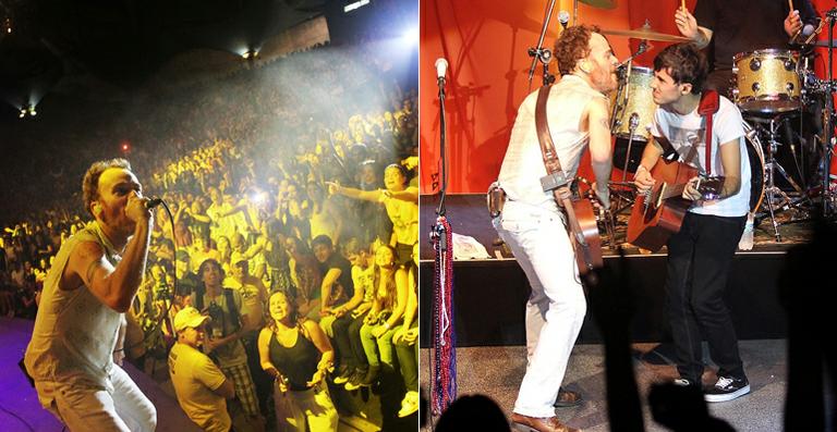 Nando Reis canta com o filho Sebastião em Salvador