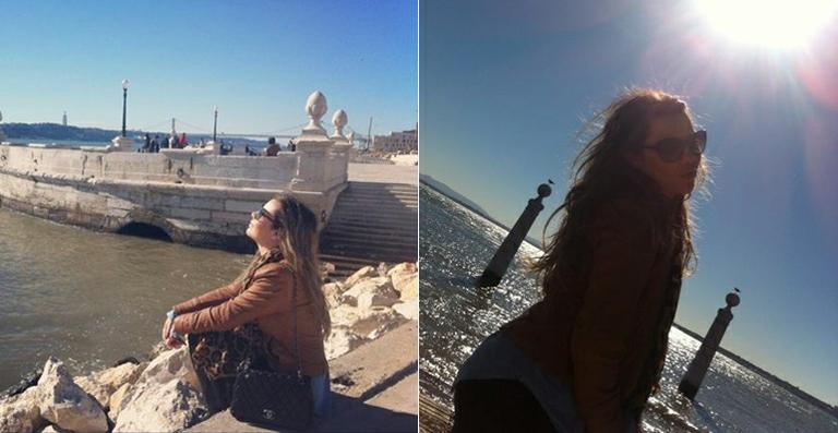 Fernanda Souza curte passeios em Portugal