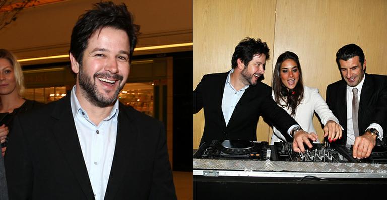 Murilo Benício vira DJ em festa de inauguração de loja em SP