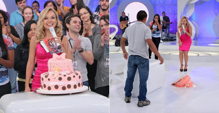 Eliana ganha festa surpresa no SBT e o bolo cai no chão