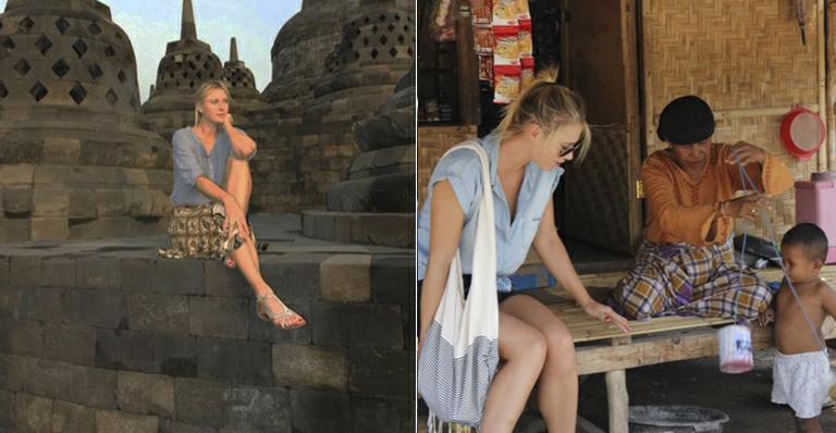 Maria Sharapova se emociona durante férias na Indonésia