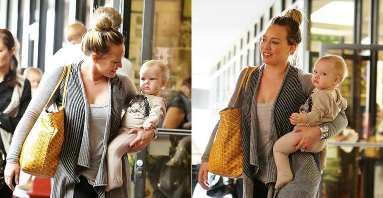 Hilary Duff deixa a maquiagem de lado para brincar com o filho Luca