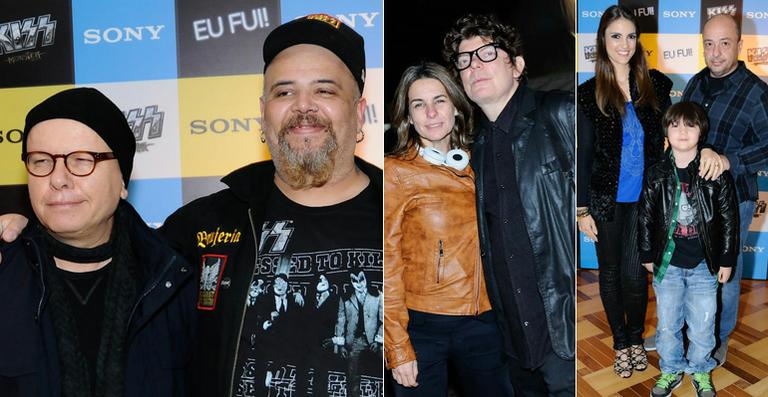 Marcelo Tas, João Gordo e Branco Mello  conferem show do Kiss em São Paulo