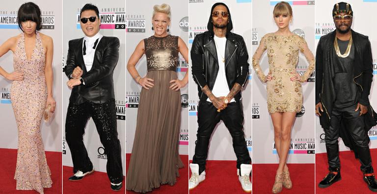 Confira os looks no red carpet do American Music Awards 2012