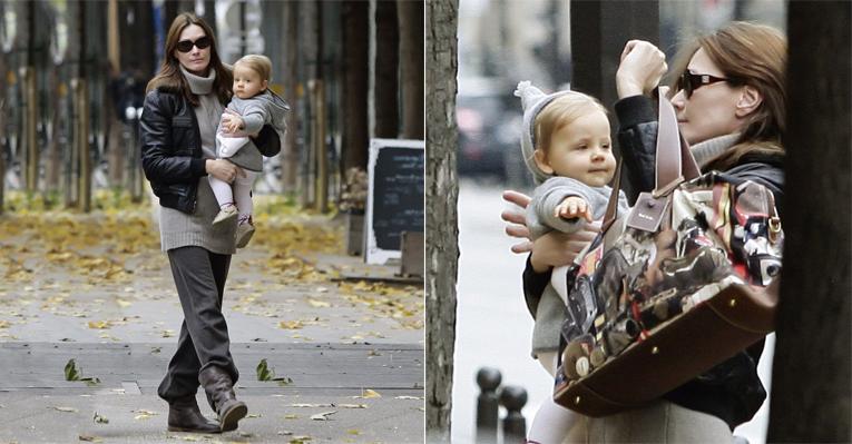 Em Paris, Carla Bruni leva a filha ao pediatra