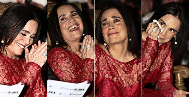 Regina Duarte se emociona em abertura de exposição