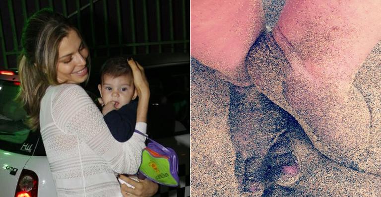 Grazi Massafera registra primeira vez de Sofia na praia