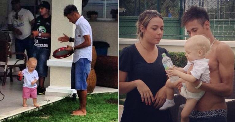 Neymar publica foto em que aparece sambando com o filho