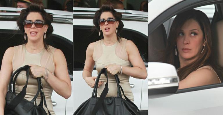 Claudia Raia aparece de bobes na gravação de ‘Salve Jorge’