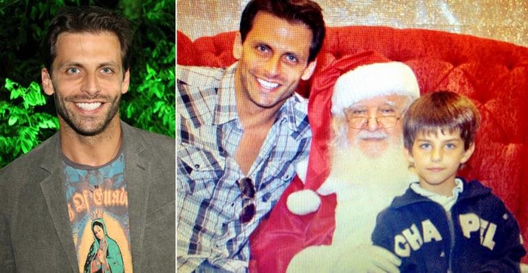Henri Castelli leva o filho para visitar o Papai Noel