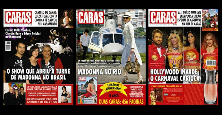 Show e outras visitas de Madonna ao Brasil foram capas de CARAS