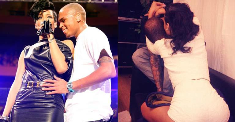 Rihanna posta foto romântica com Chris Brown