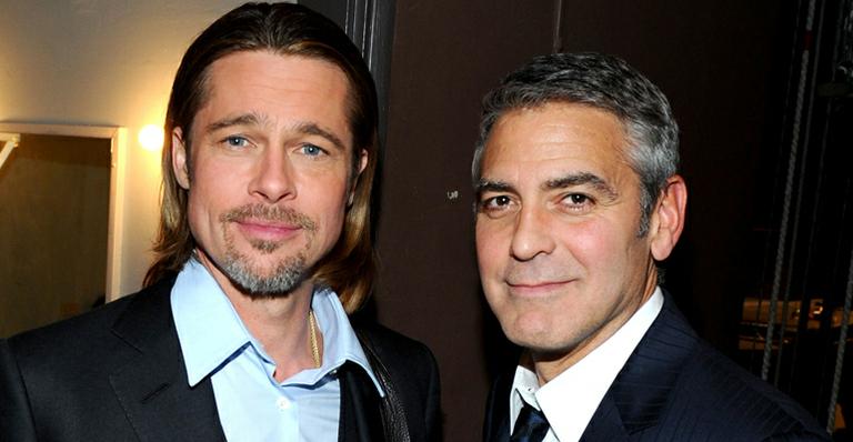 Brad Pitt brinca com idade de George Clooney