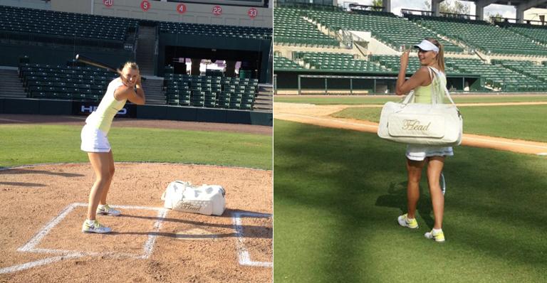 Maria Sharapova se arrisca no beisebol