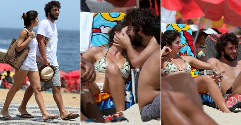 Humberto Carrão e Chandelly Braz namoram na praia
