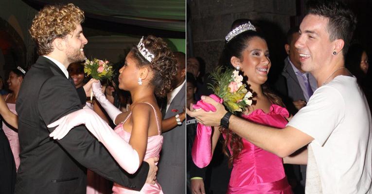 Thiago Fragoso e Di Ferrero se divertem em baile de debutante