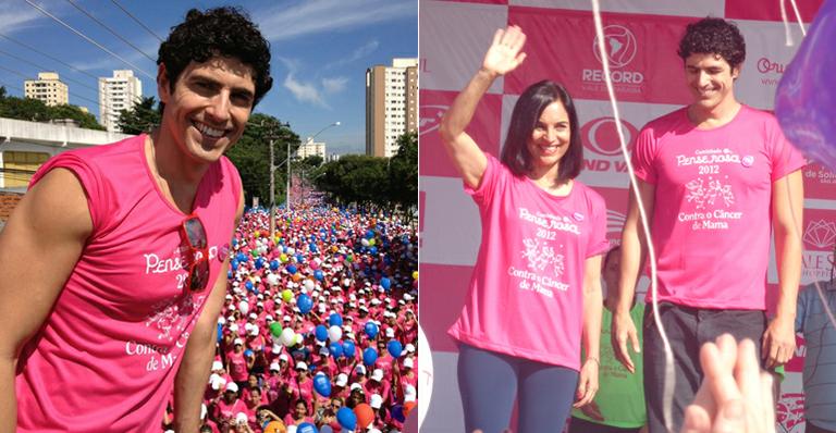 Reynaldo Gianecchini participa de caminhada contra o câncer no interior de São Paulo