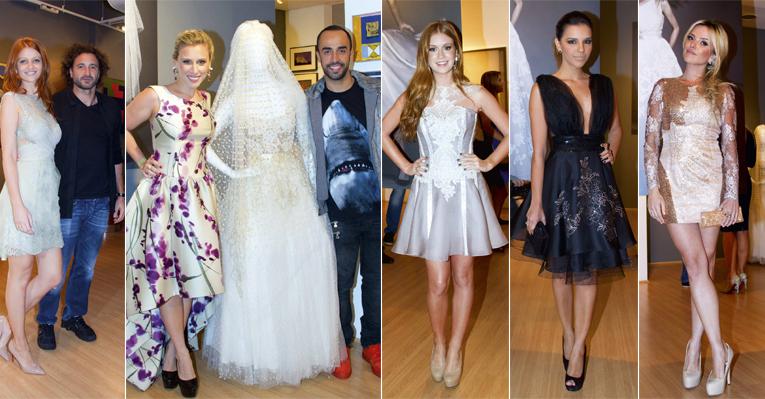Rico Mansur e a amada, Cintia Dicker, em lançamento de moda