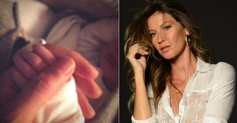 Gisele Bündchen mostra mãozinha da filha, Vivian, e se diz abençoada após dar à luz